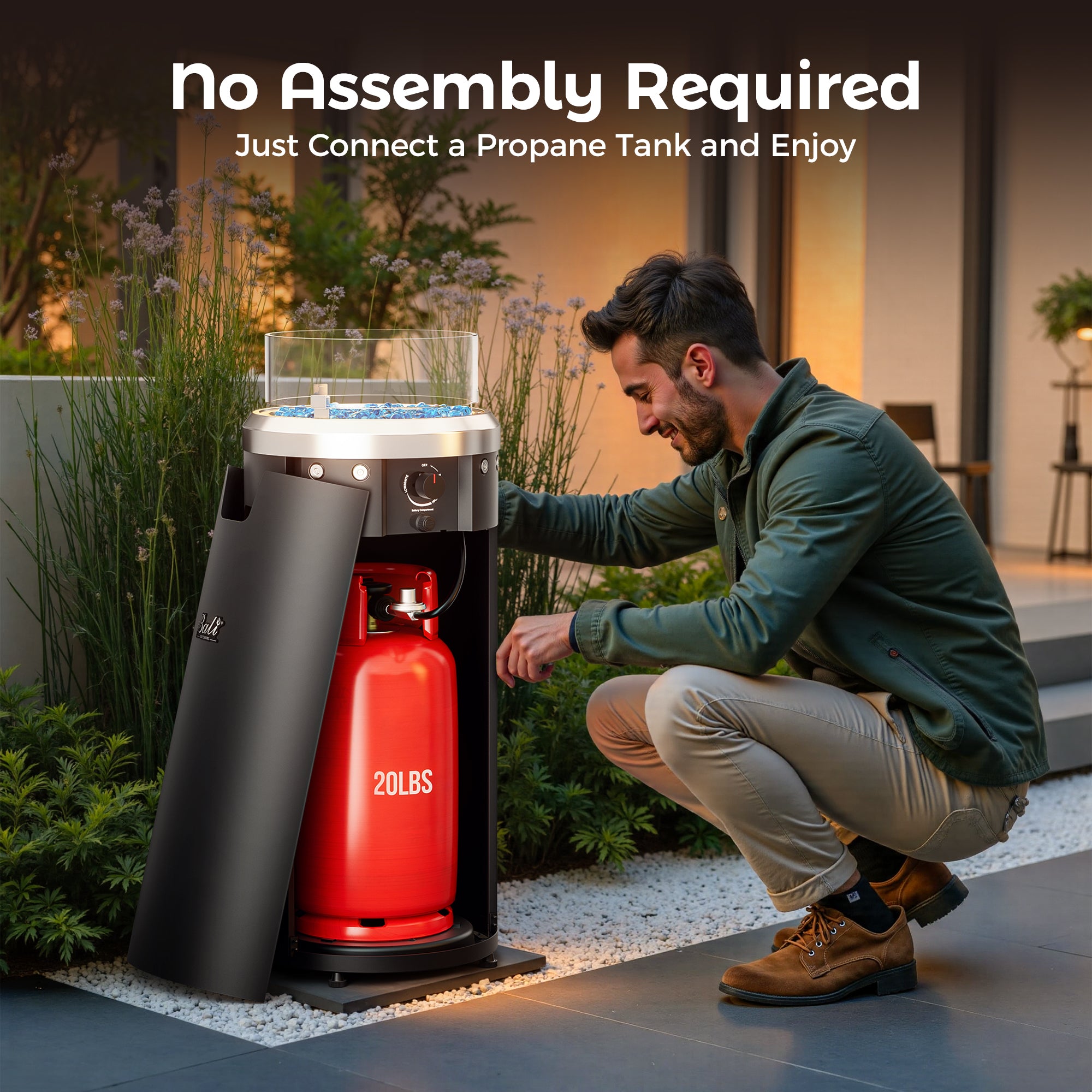 15 Inch Column Round Propane Fire Pit