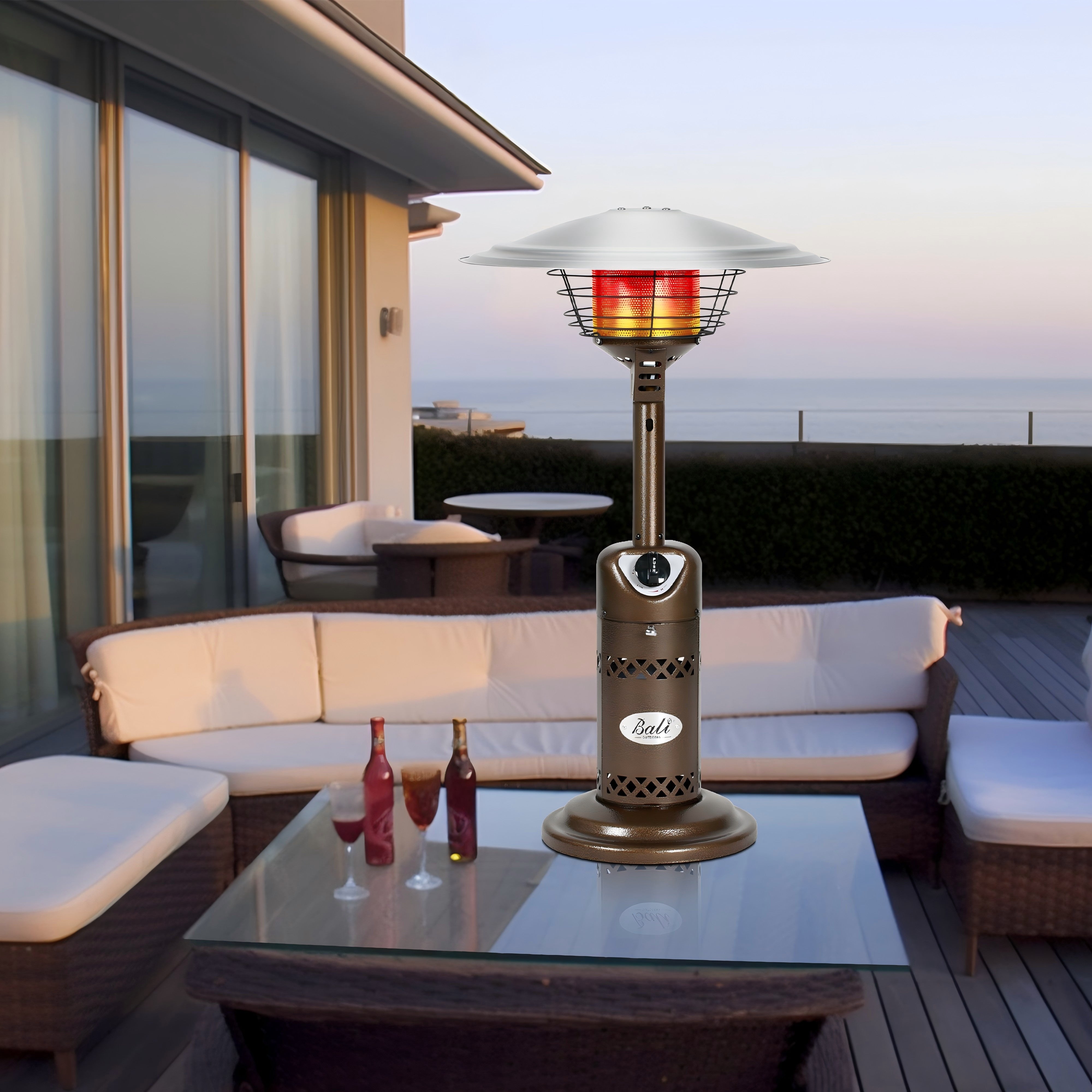 Portable Outdoor Propane Table Top Heater, Bronze