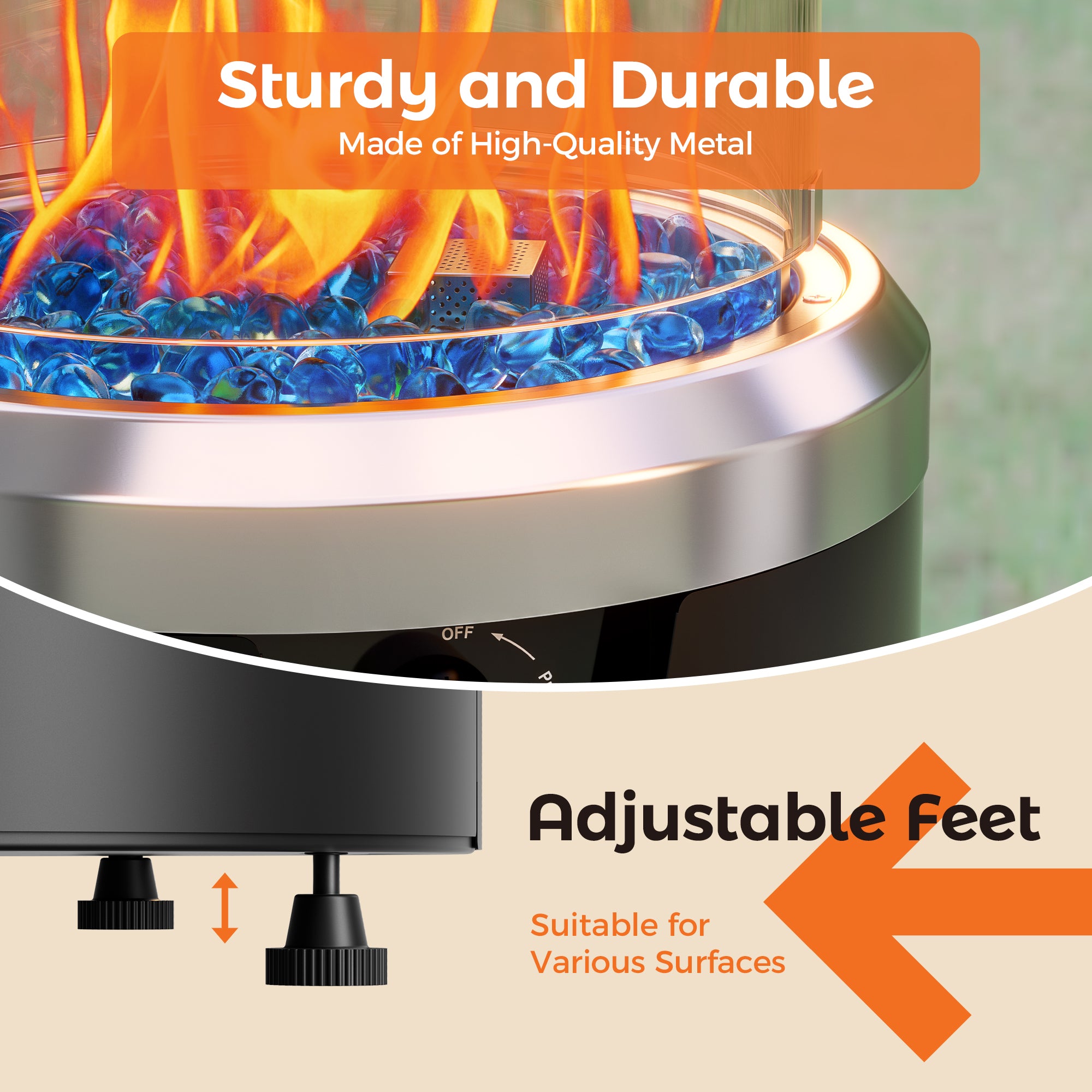 15 Inch Column Round Propane Fire Pit