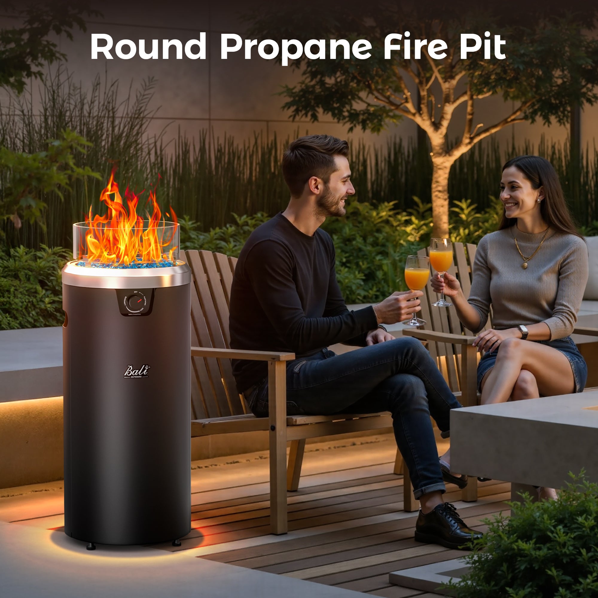 15 Inch Column Round Propane Fire Pit