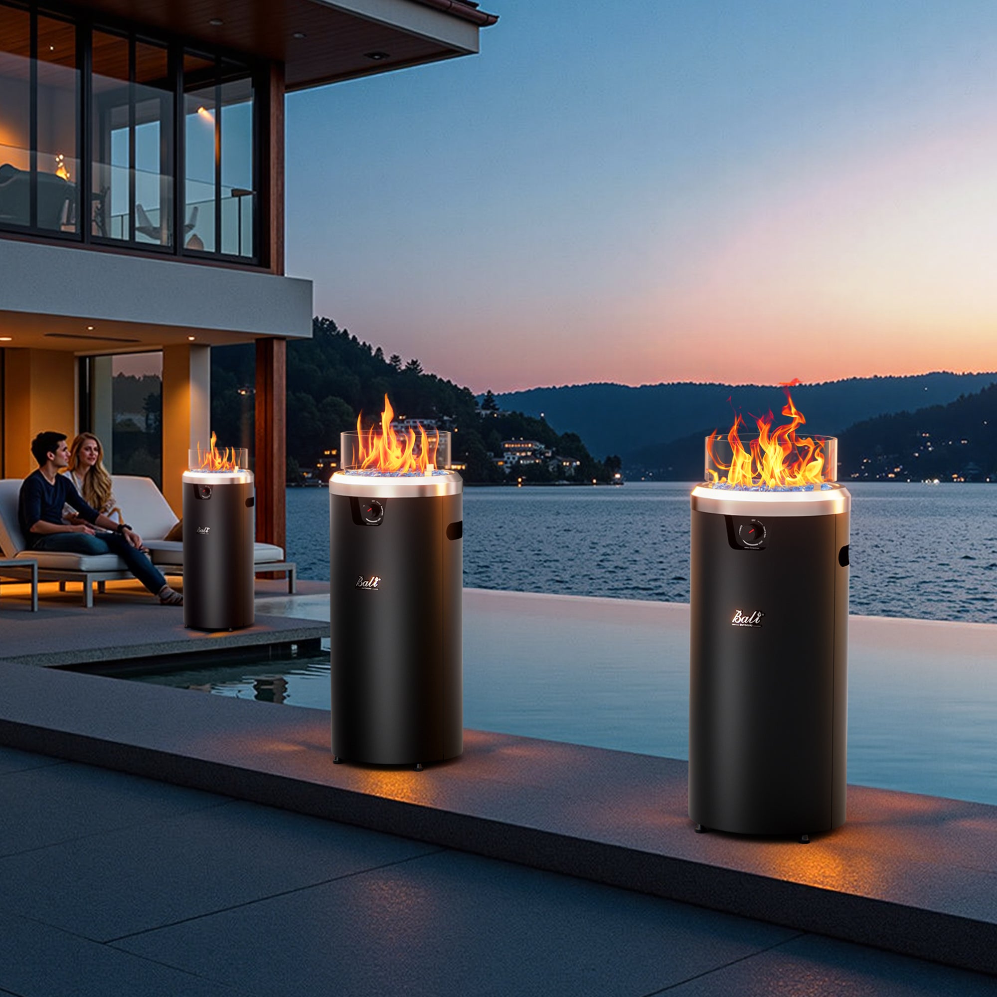 15 Inch Column Round Propane Fire Pit