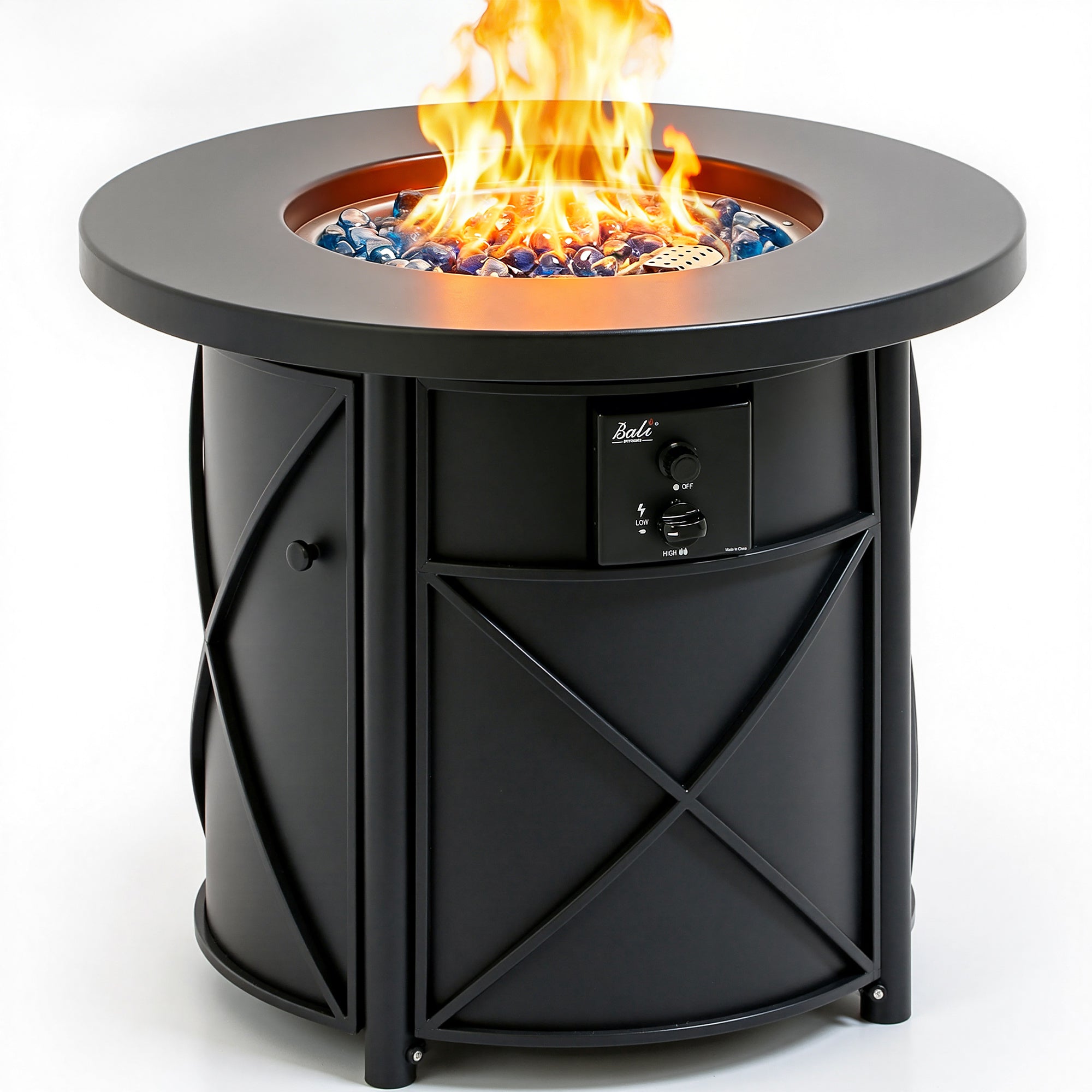 30 Inch Propane Fire Pit Table, Black