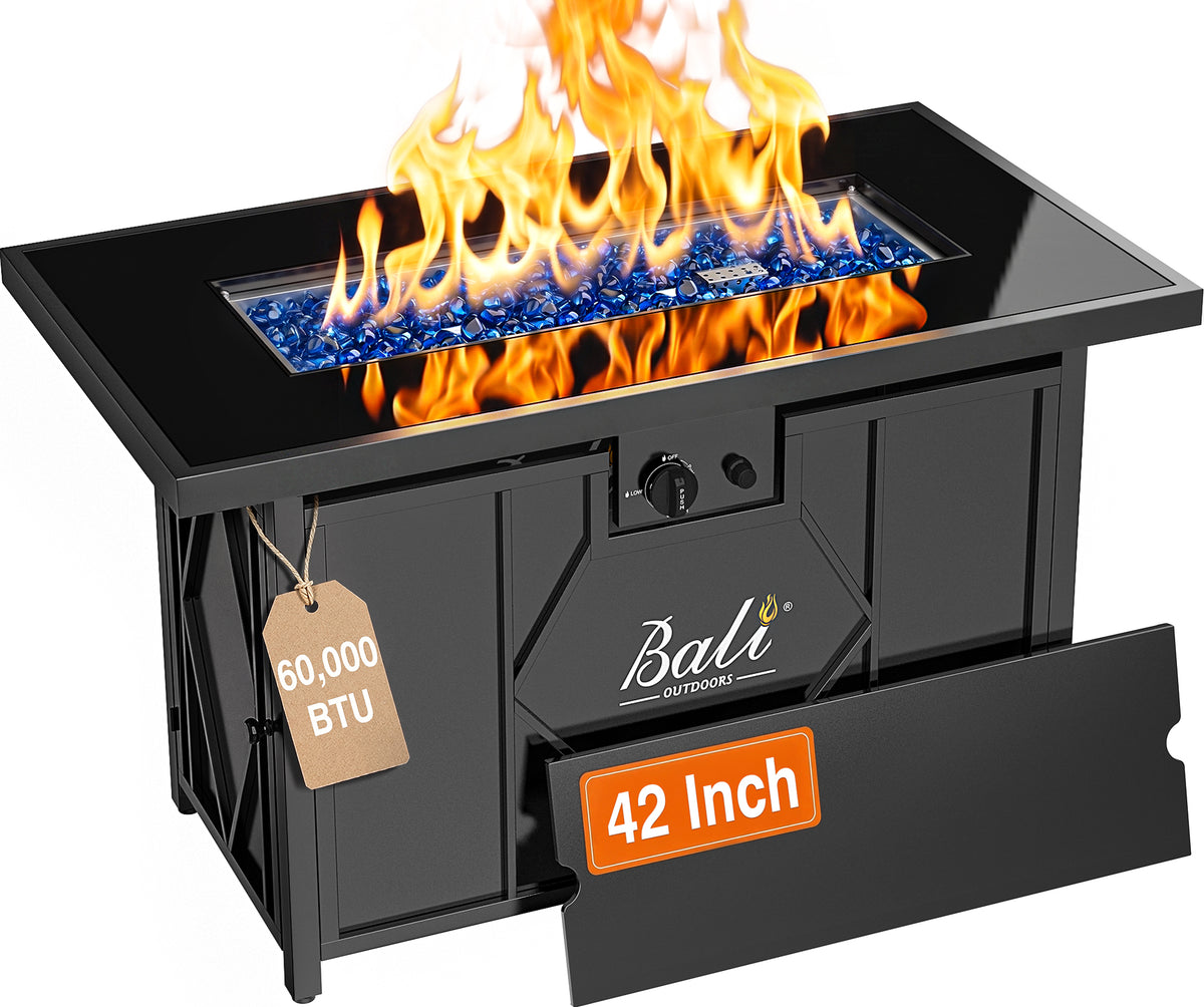 42 inch Propane Fire Table, Rectangular Outdoor Gas Fire Pit