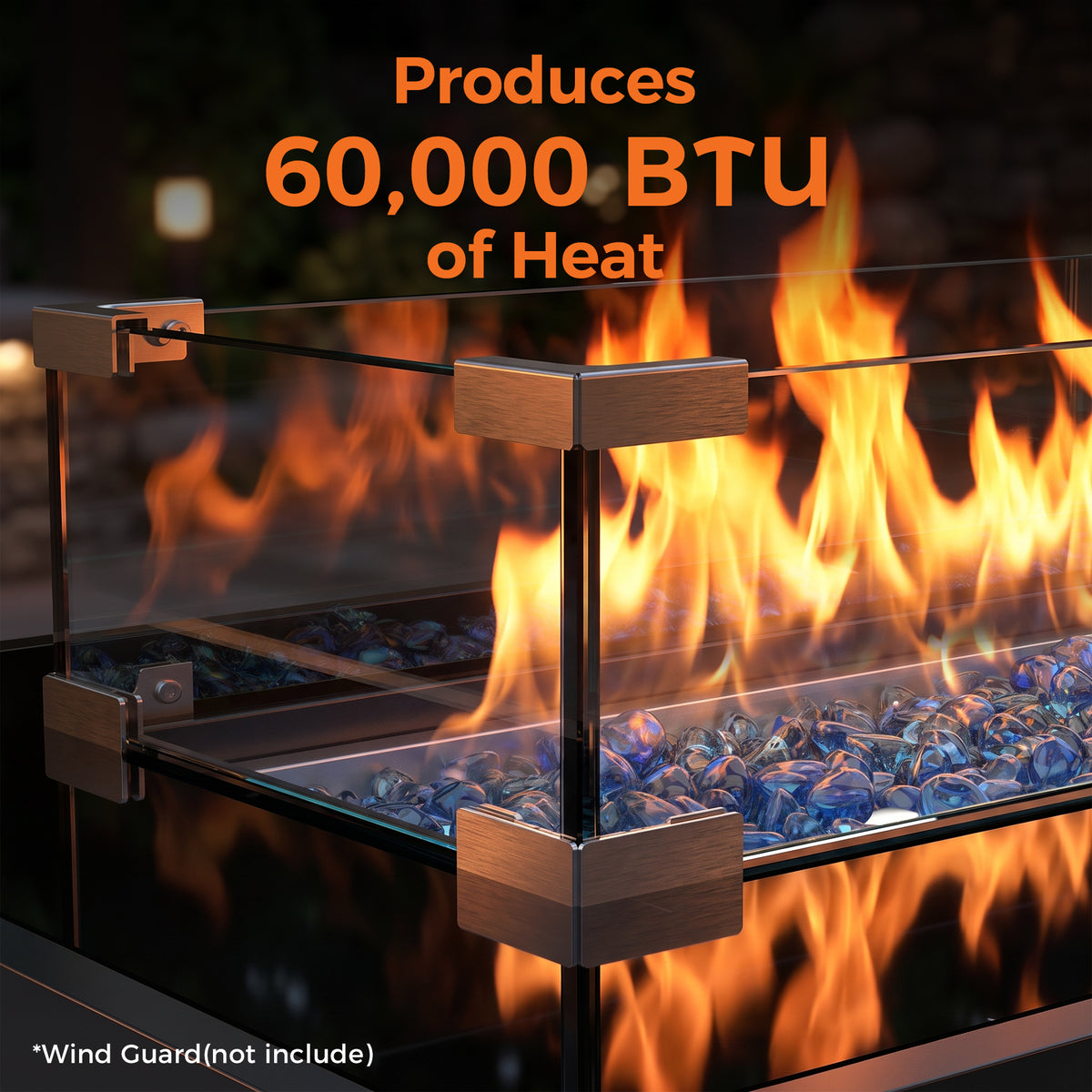 42 inch Propane Fire Table, Rectangular Outdoor Gas Fire Pit