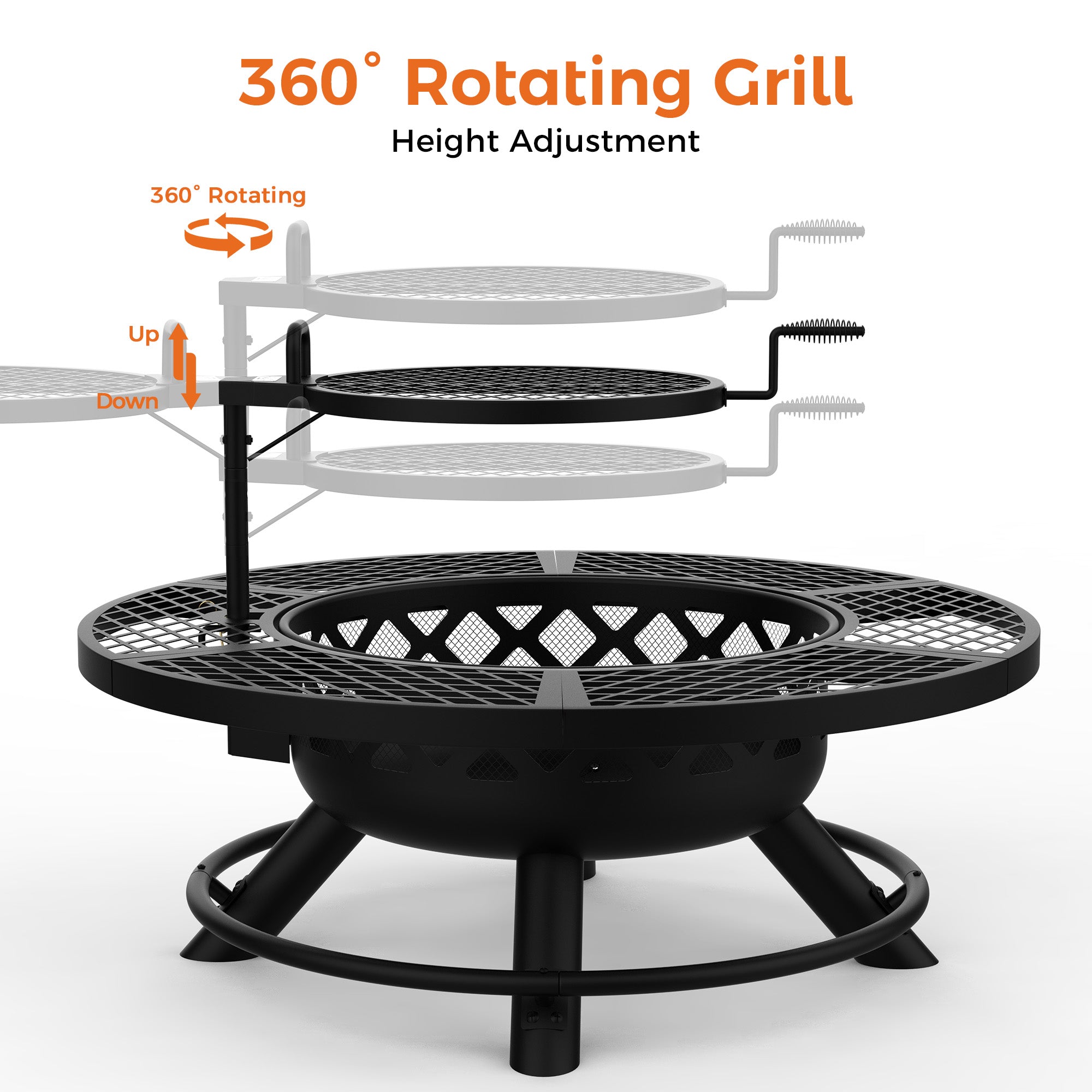 40 Inch Outdoor Wood Burning Fire Pit