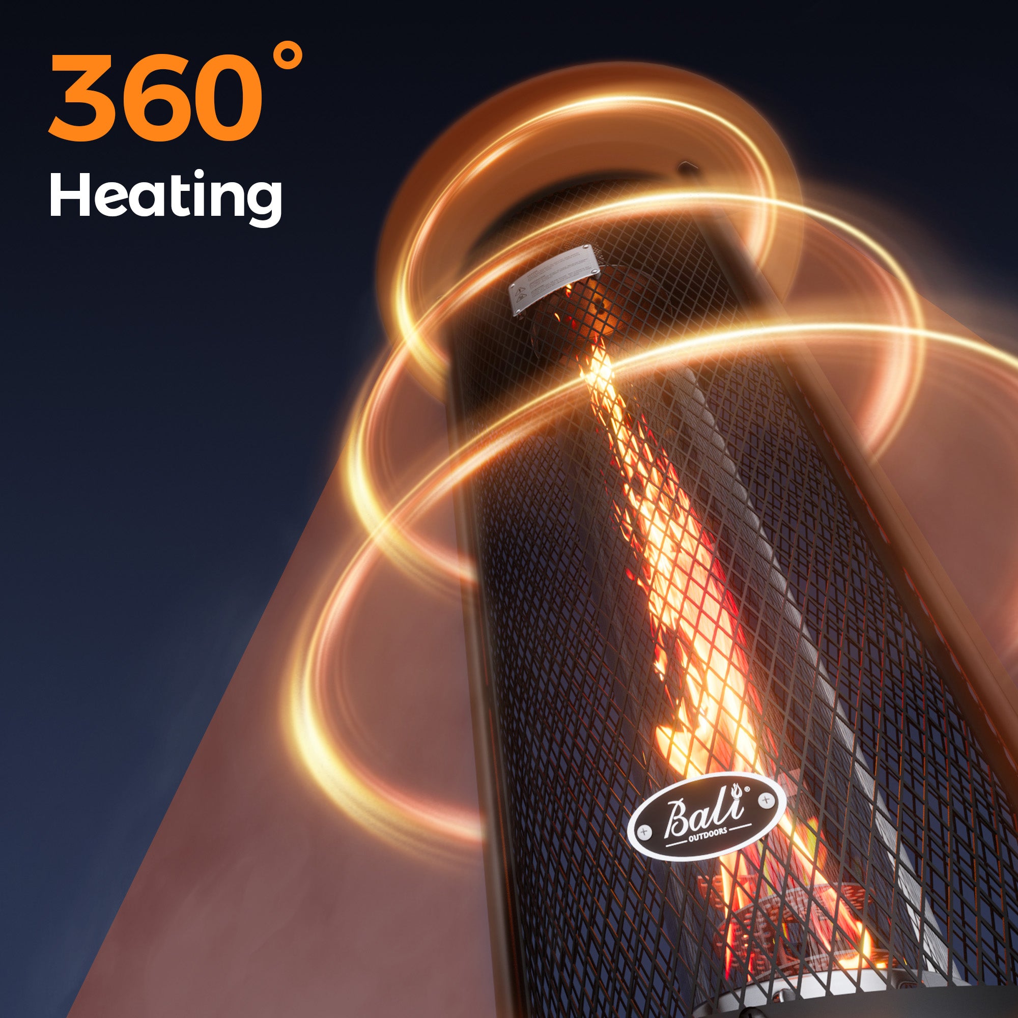 20 inch Propane Patio Heater, Dark Brown/Black