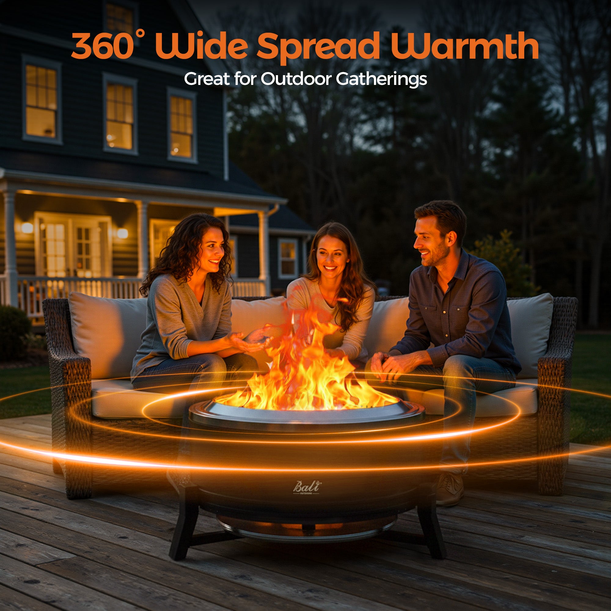 27 Inch Outdoor Smokeless Fire Pit With Ash Pan