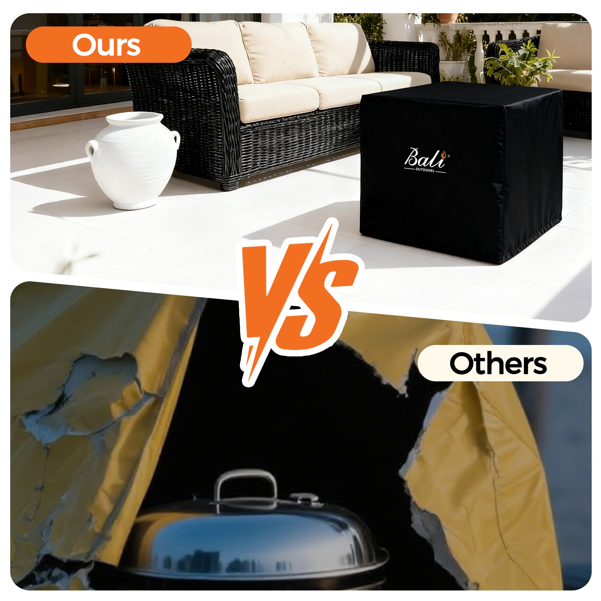 30 Inch Square Patio Fire Pit Table Cover, Black