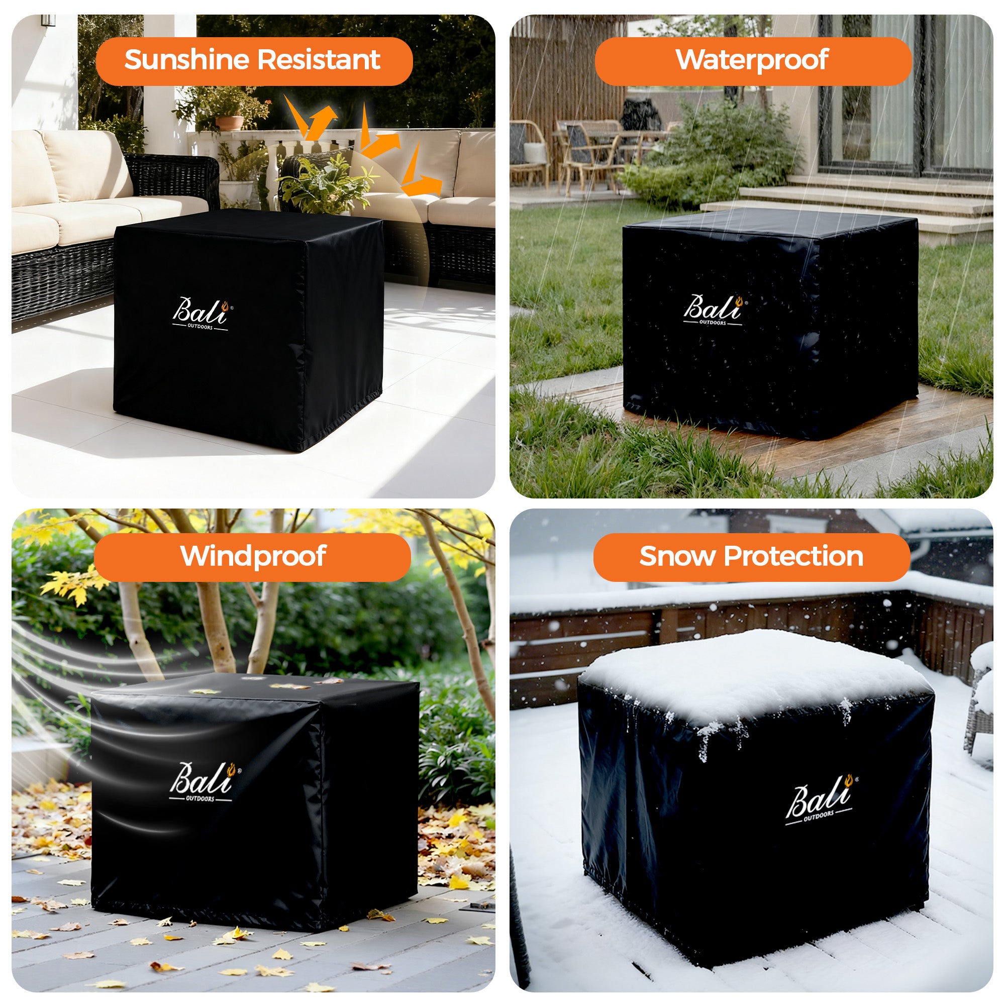 32 Inch Fire Pit Cover, Black