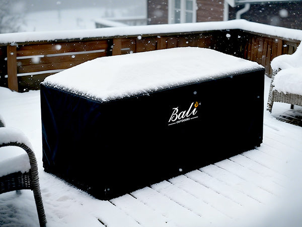 42 Inch Rectangular Fire Pit Covers, Black