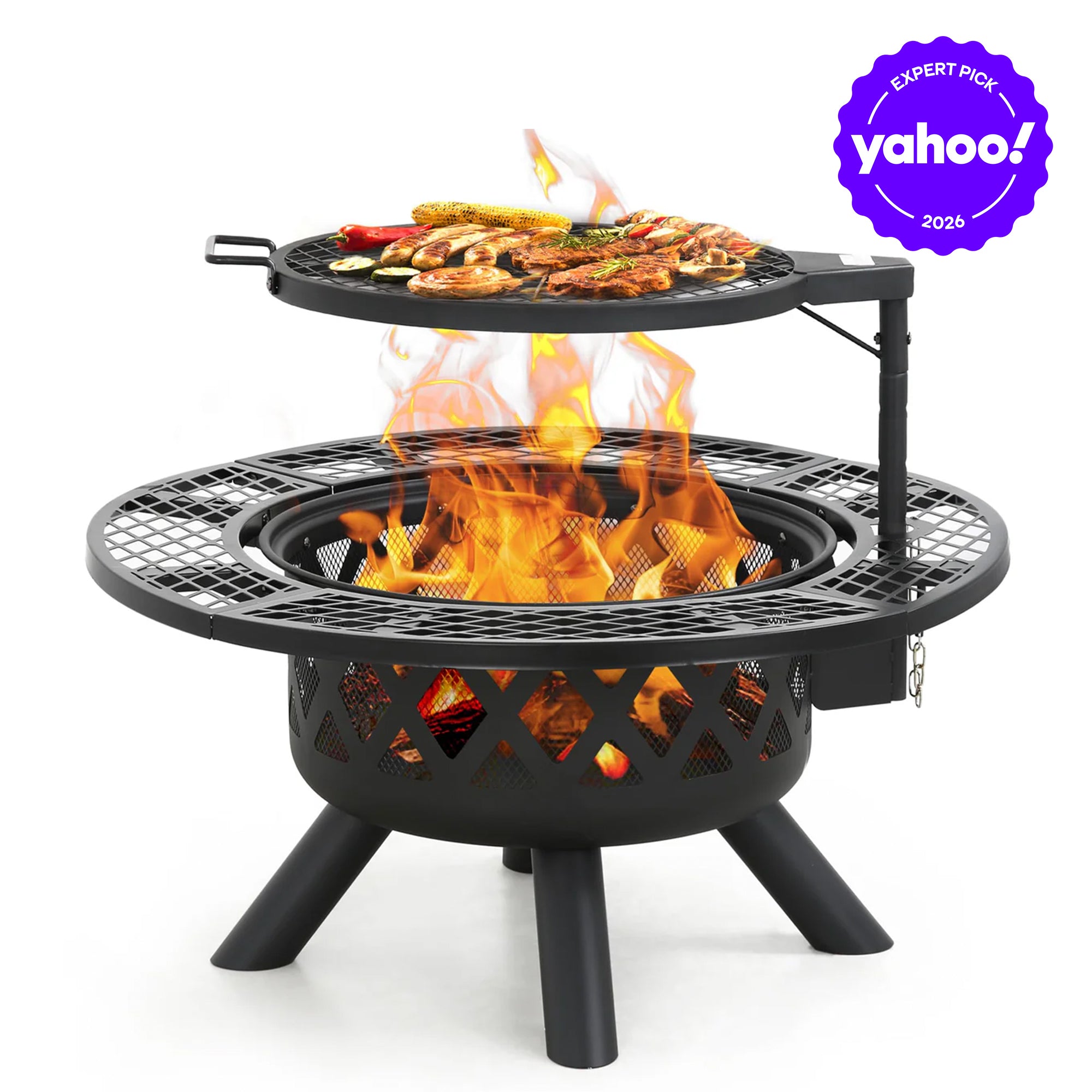 32 inch Wood Fire Pit, Black