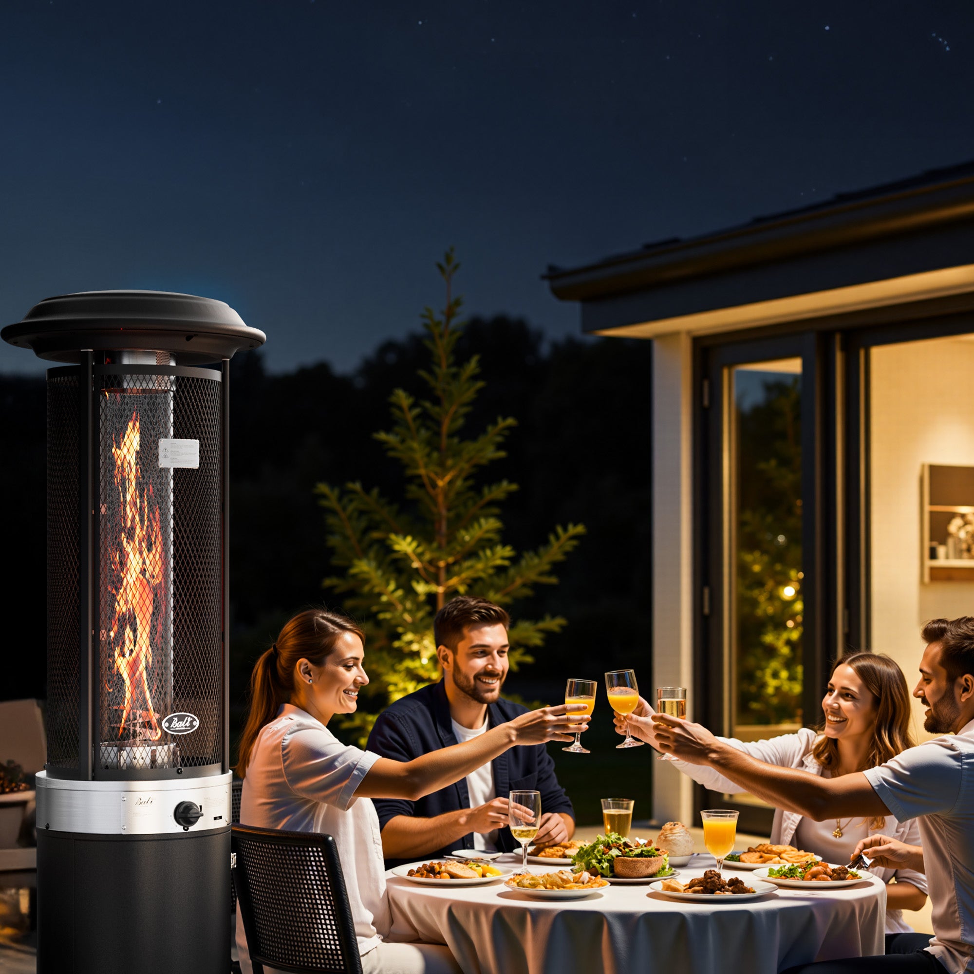 20 inch Propane Patio Heater, Dark Brown/Black