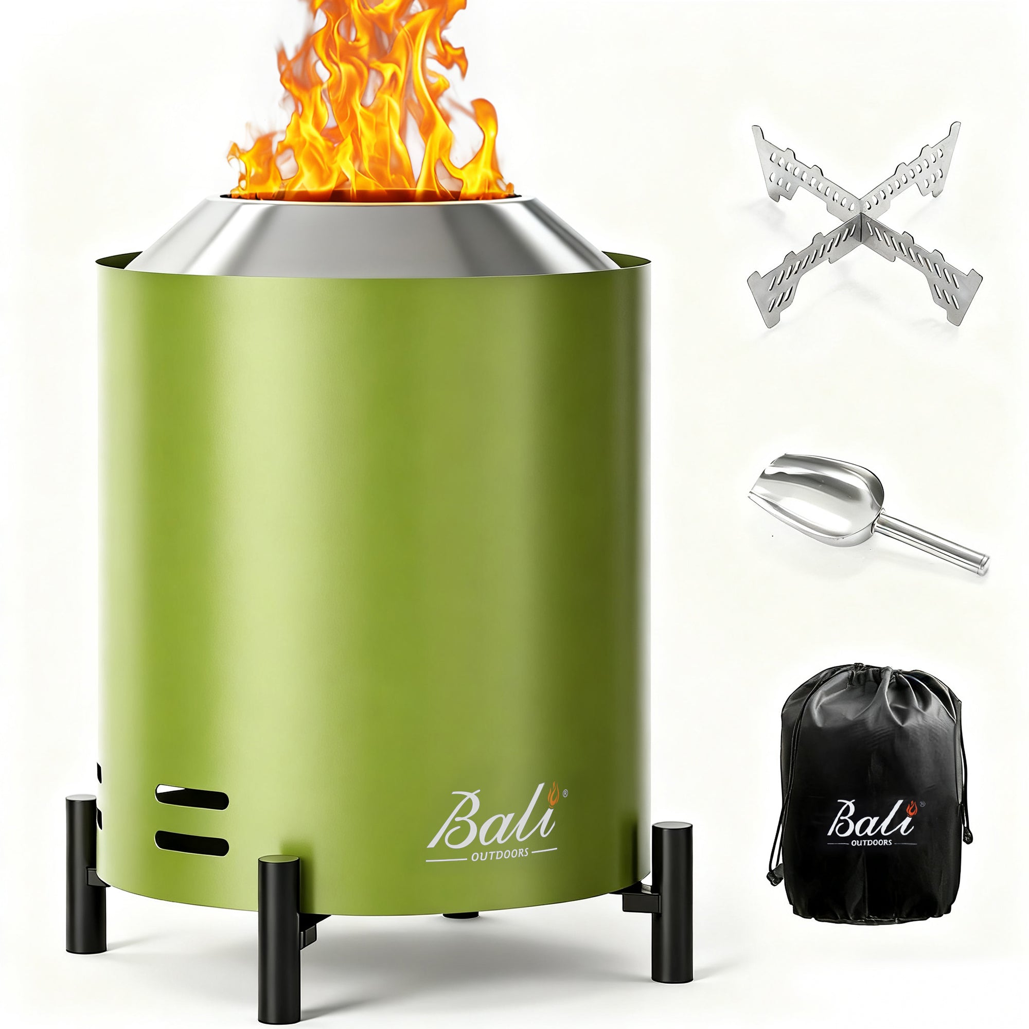 6.5 Inch Wood Stainless Steel Tabletop Fire Pit