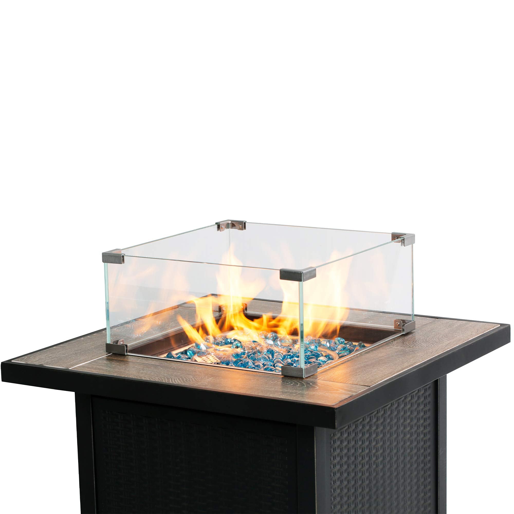 18 Inch Fire Pit Glass Wind Guard Fence