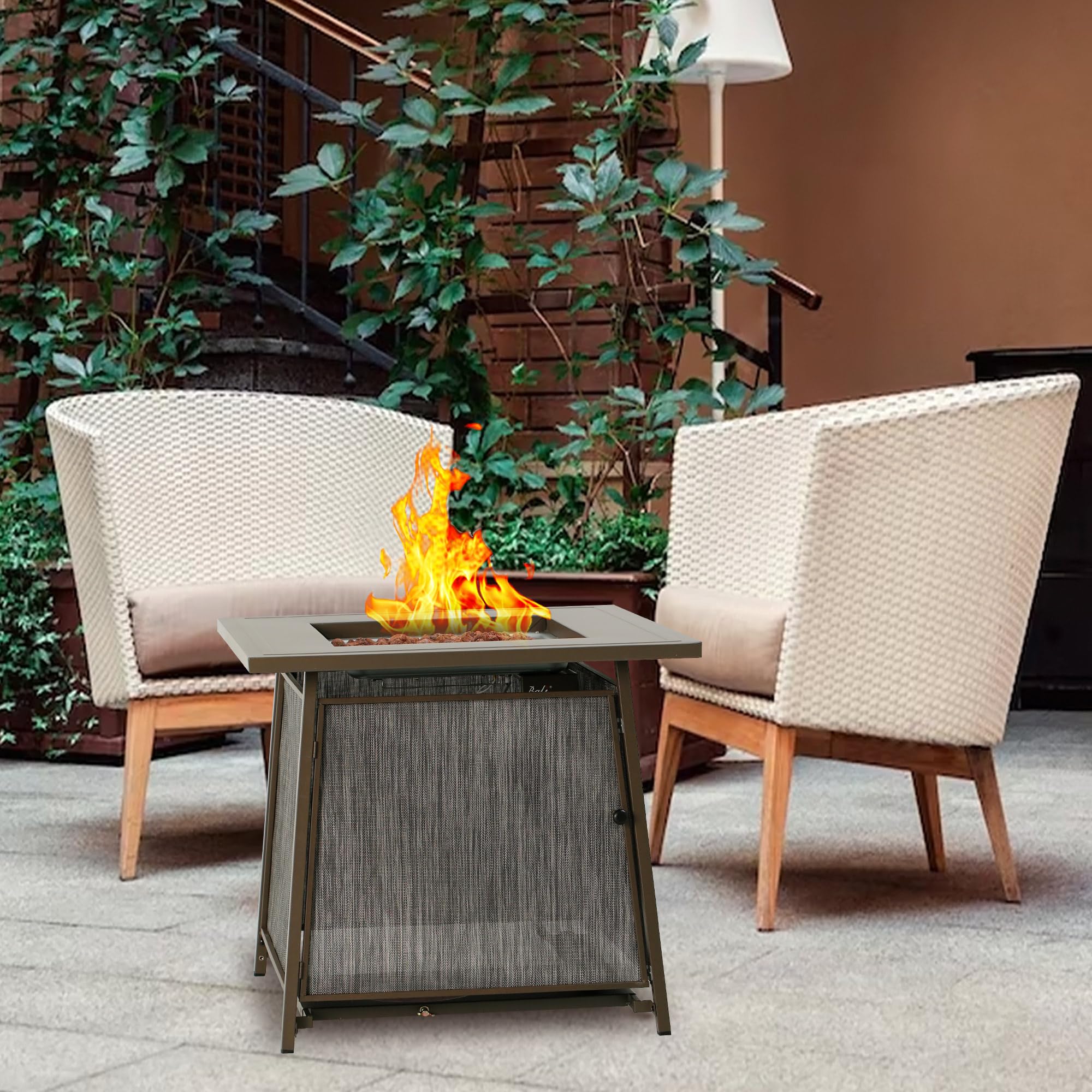 28 Inch Propane Fire Pit, Gray