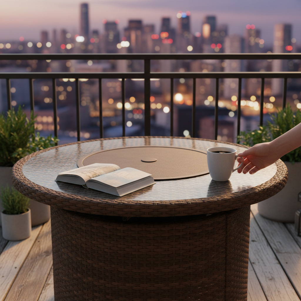 Multi-Functional Fire Tables for Small Urban Patios