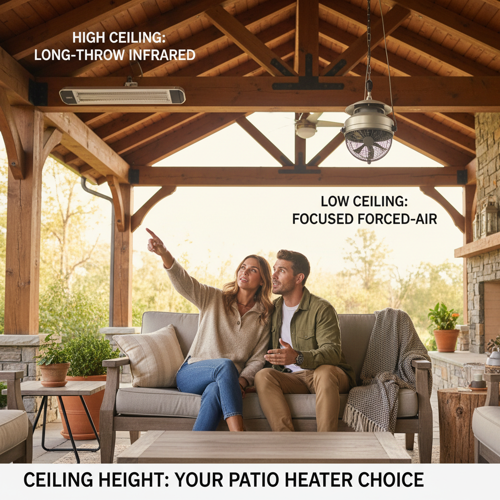 Why Ceiling Height Dictates Your Covered Patio Heater Choice