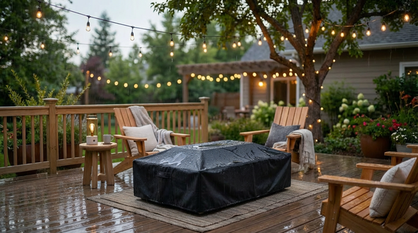 fire pit cover rain protection