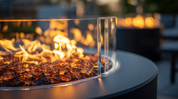 round fire table cylinder wind guard