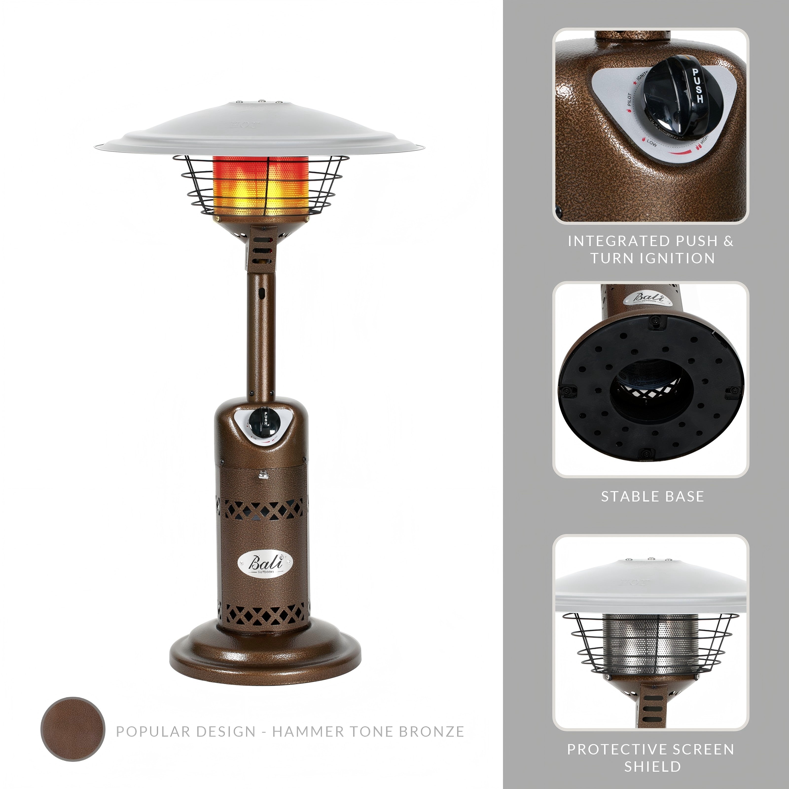 Portable Outdoor Propane Table Top Heater, Bronze