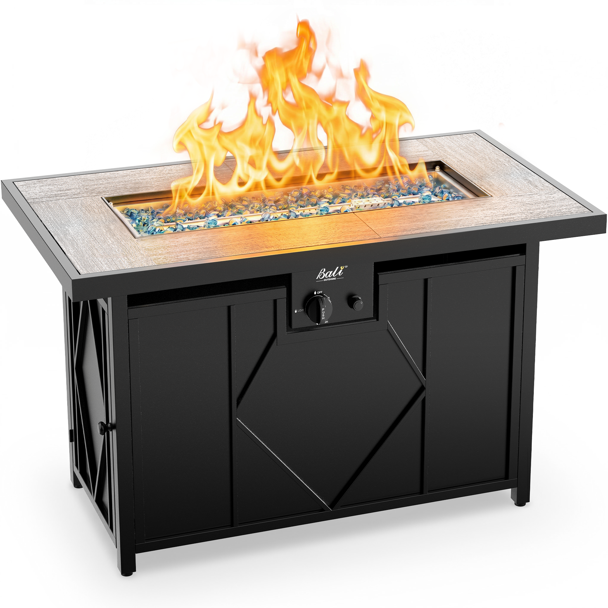 42 Inch Propane Fire Pit Table, Black