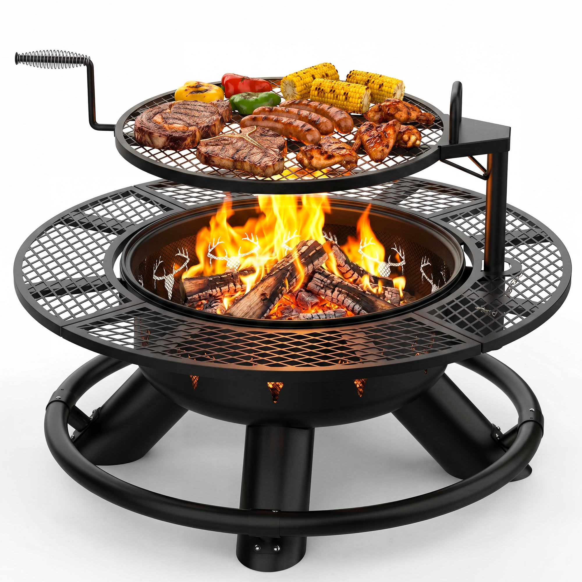47 inch Wood Fire Pit, Black