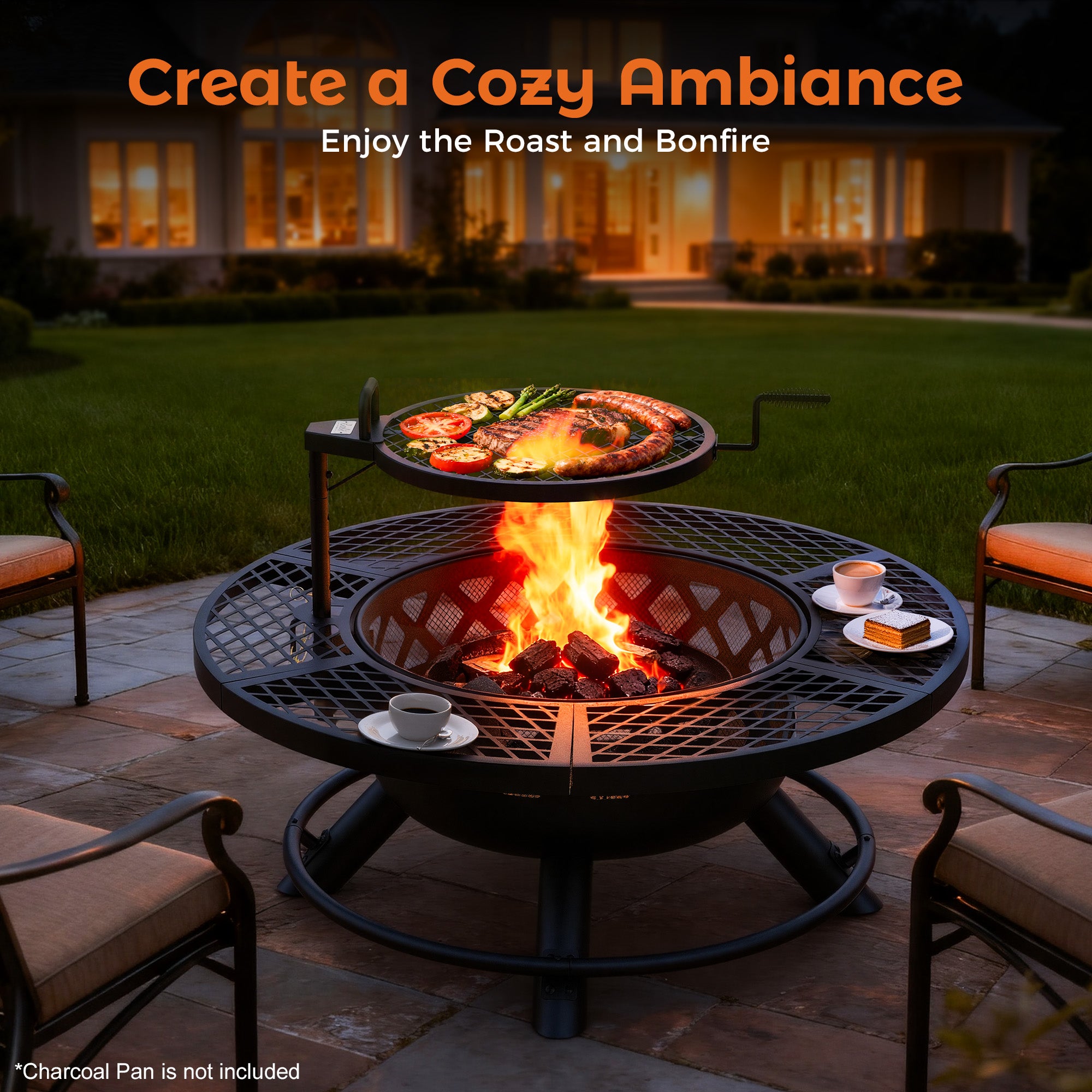 40 Inch Outdoor Wood Burning Fire Pit