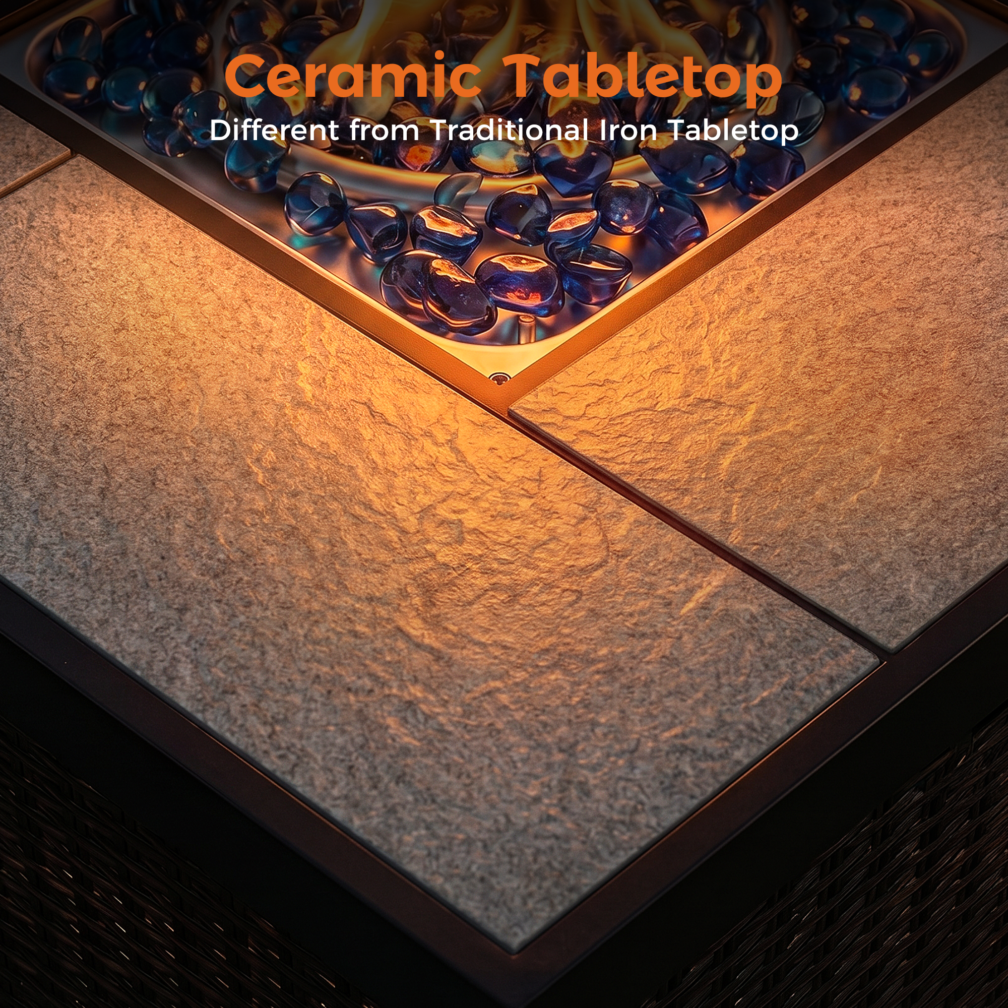 32 Inch Propane Gas Fire Pit Table, Brown