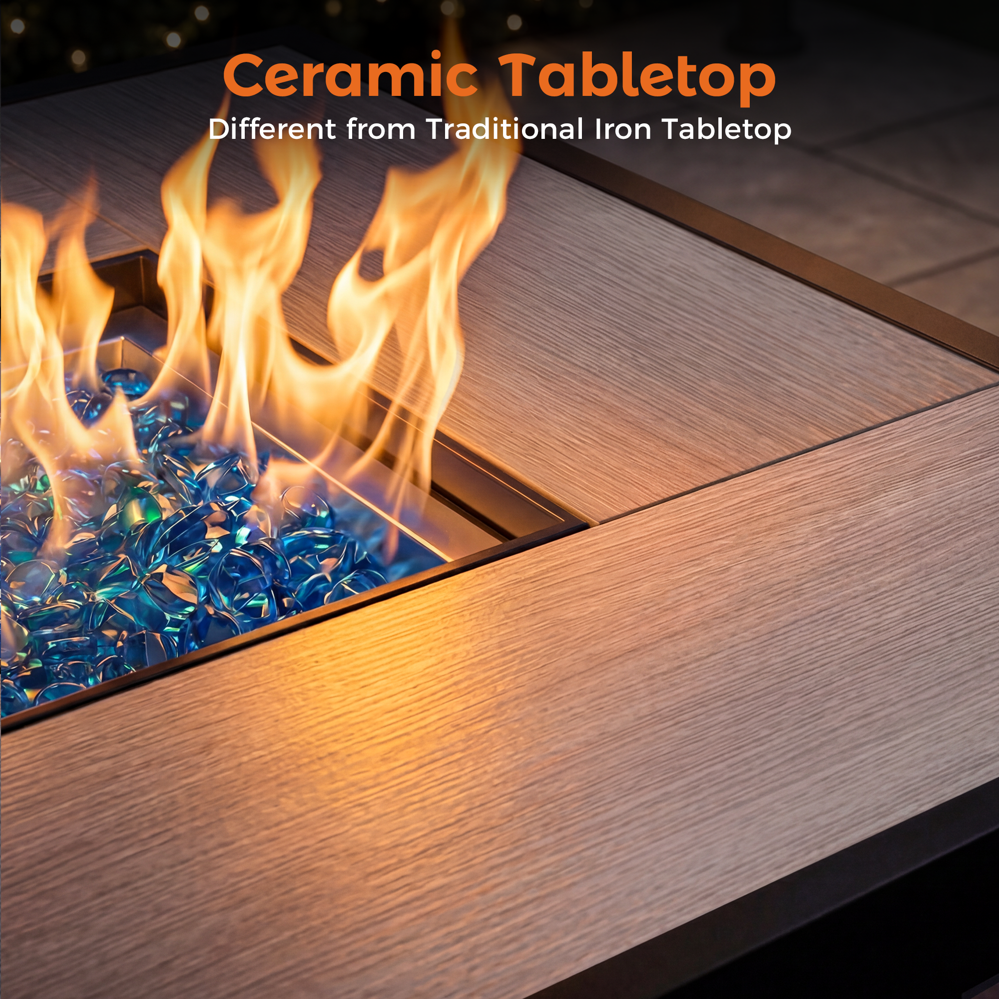 42 Inch Propane Fire Pit Table, Black