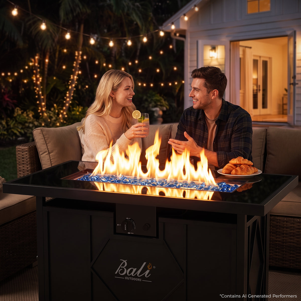 42 inch Propane Fire Table, Rectangular Outdoor Gas Fire Pit