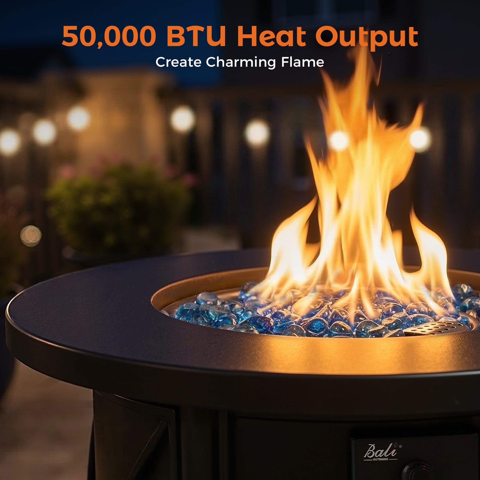 30 Inch Propane Fire Pit Table, Black