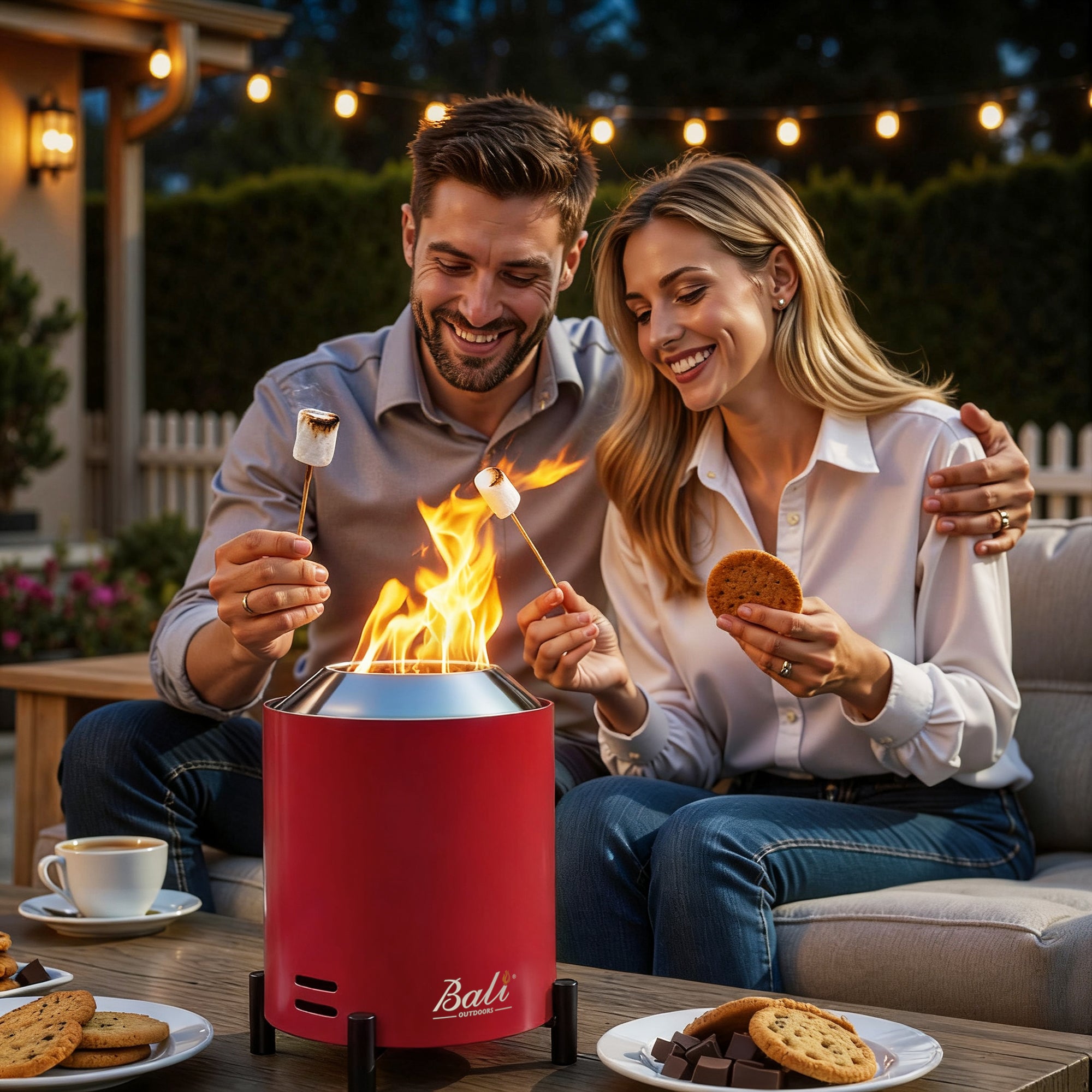 6.5 Inch Wood Stainless Steel Tabletop Fire Pit