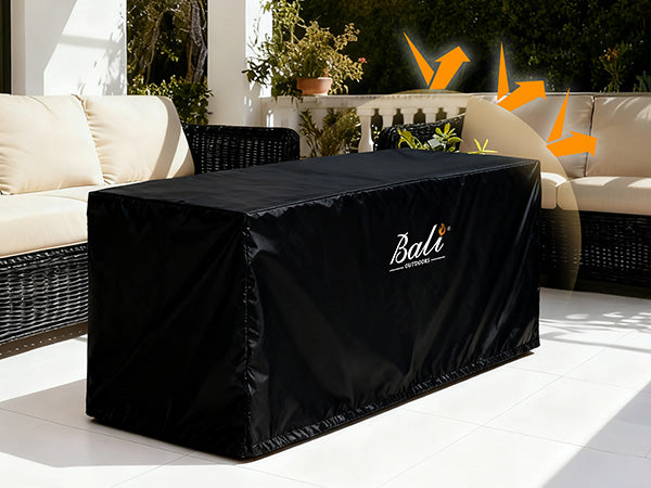 42 Inch Rectangular Fire Pit Covers, Black