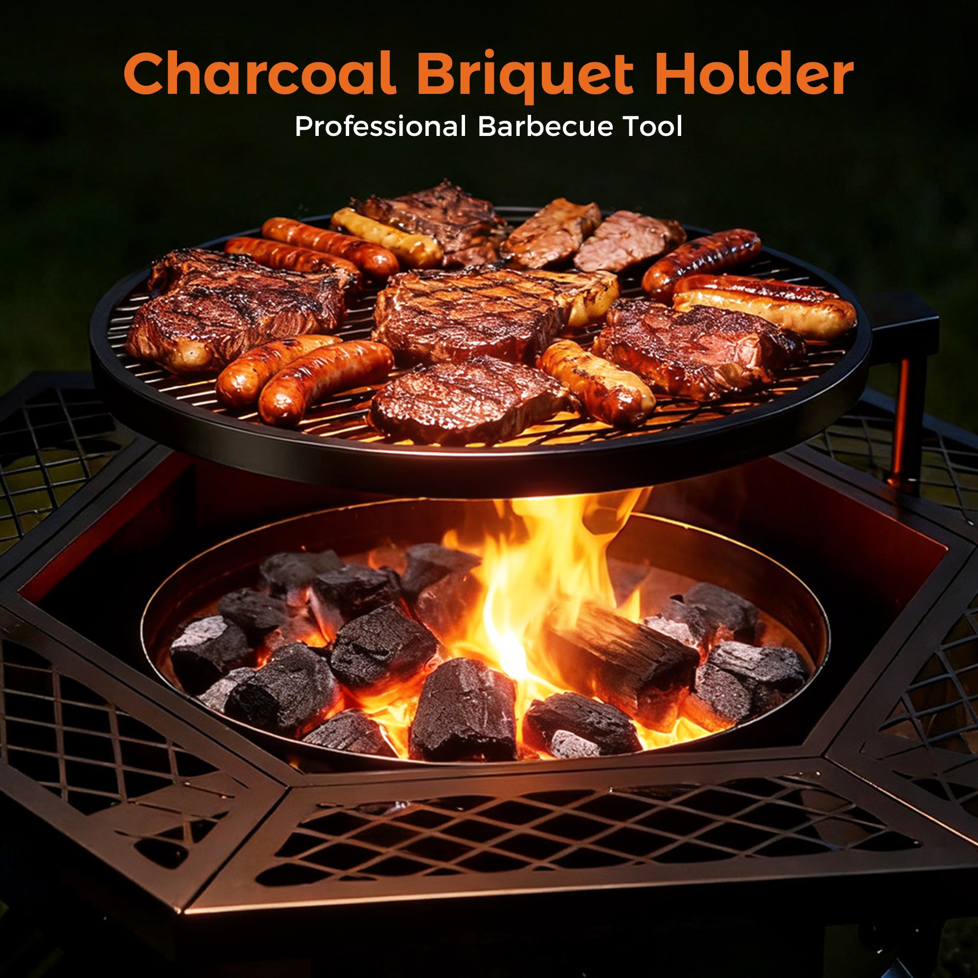 37.5 Inch Wood Burning Fire Pit, Black