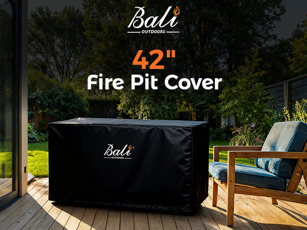 42 Inch Rectangular Fire Pit Covers, Black