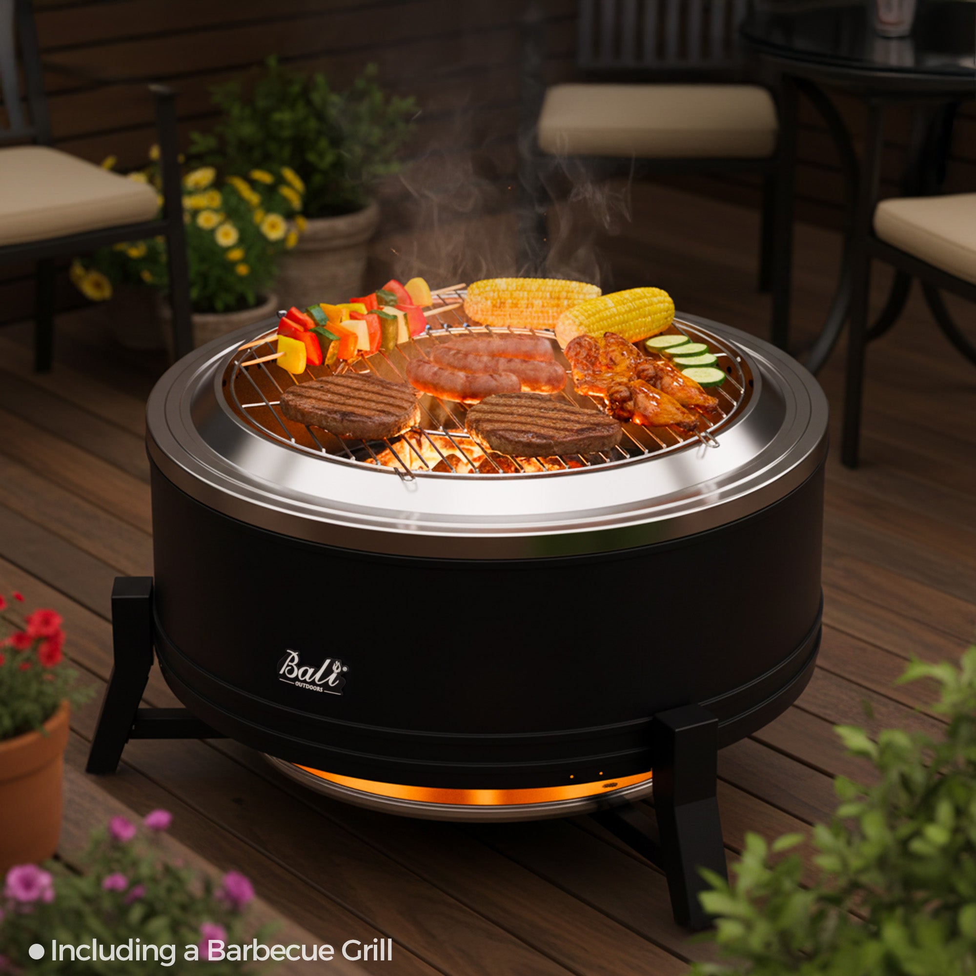 27 Inch Outdoor Smokeless Fire Pit With Ash Pan