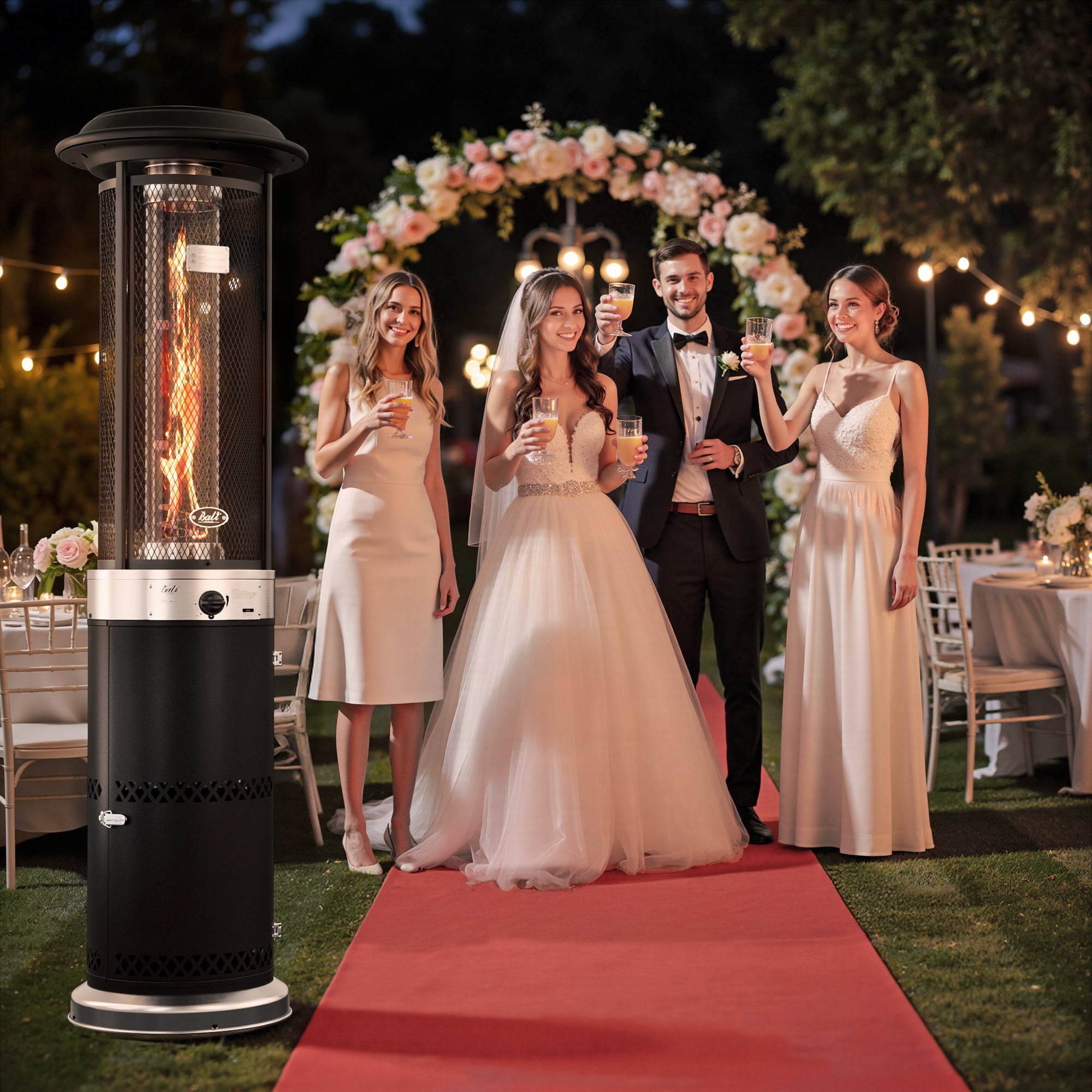 20 inch Propane Patio Heater, Dark Brown/Black