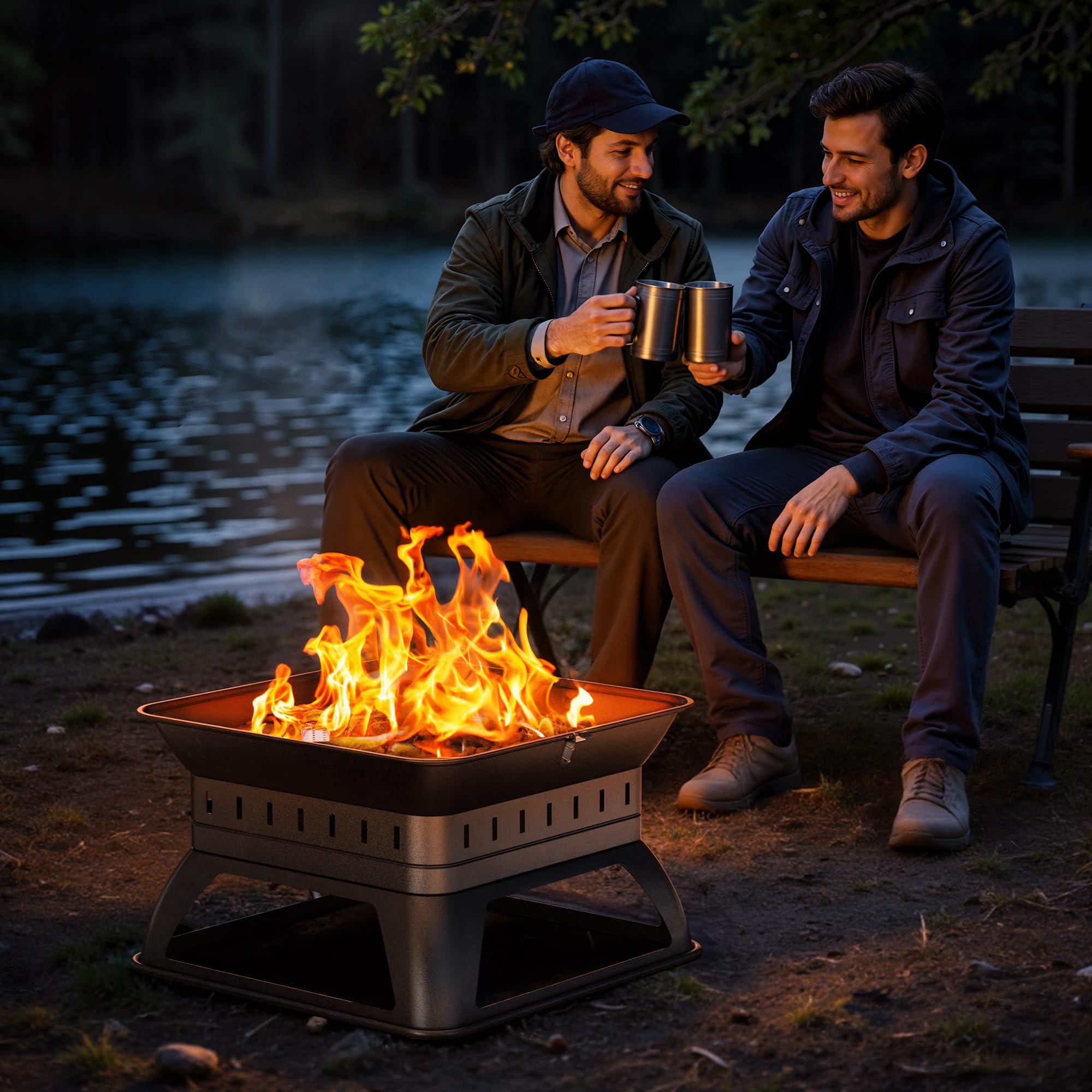 19 Inch Propane Fire Pit , Black